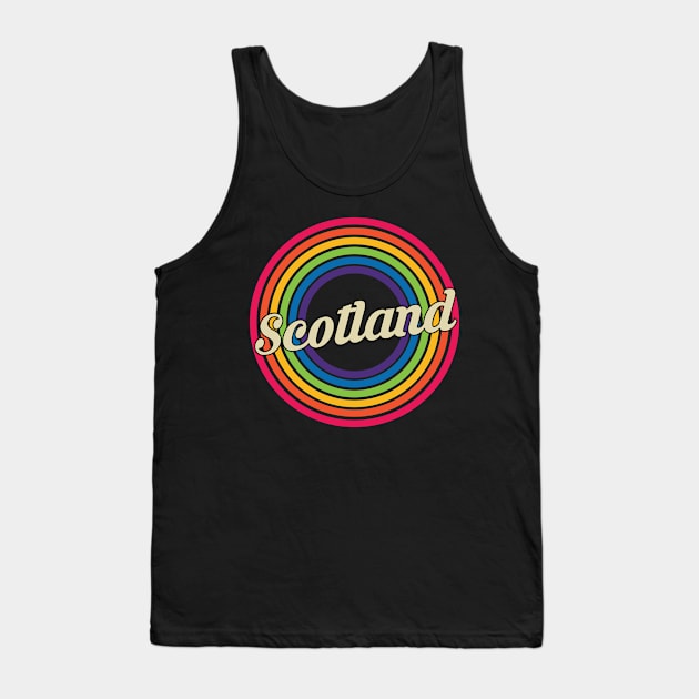 Scotland - Retro Rainbow Style Tank Top by MaydenArt